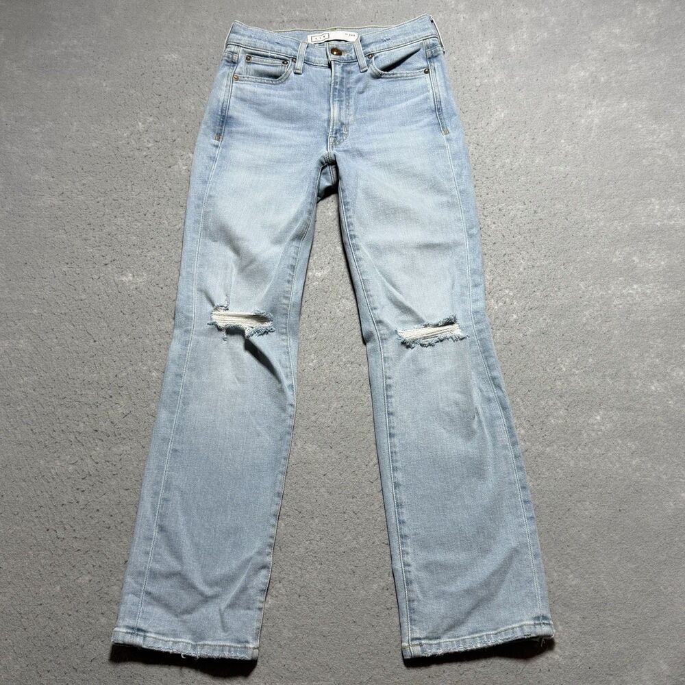 AYR The Sugar High Rise Straight Jeans Women’s Size 26 Light Blue Wash